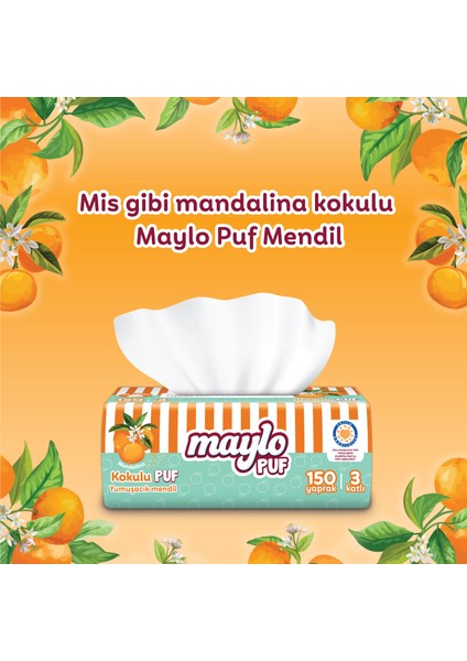 Mandalina Kokulu Çek Kullan Puf Mendil 150 Yaprak