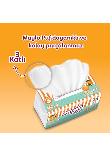 Mandalina Kokulu Çek Kullan Puf Mendil 150 Yaprak