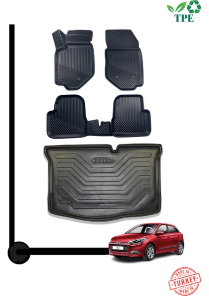 Hyundai I20 2020+Elite 3D Havuzlu Oto Paspas ve Bagaj Havuzu Dizayn Seti