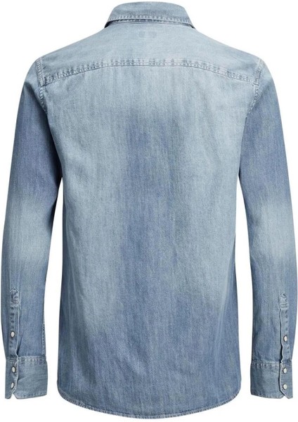 JJESHERIDAN SHIRT L/S NOO Mavi Erkek Gömlek