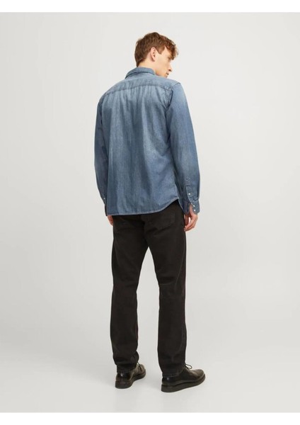 JJESHERIDAN SHIRT L/S NOO Mavi Erkek Gömlek