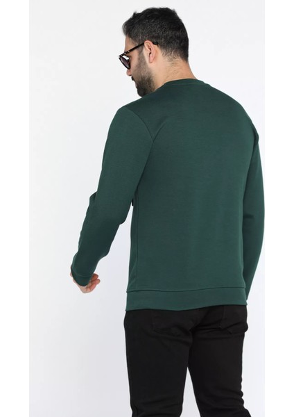 Bisiklet Yaka Cepli Erkek Sweatshirt