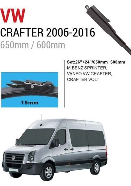 Volkswagen Crafter Volt Ön Cam Muz Silecek Takımı (2006 - 2016)