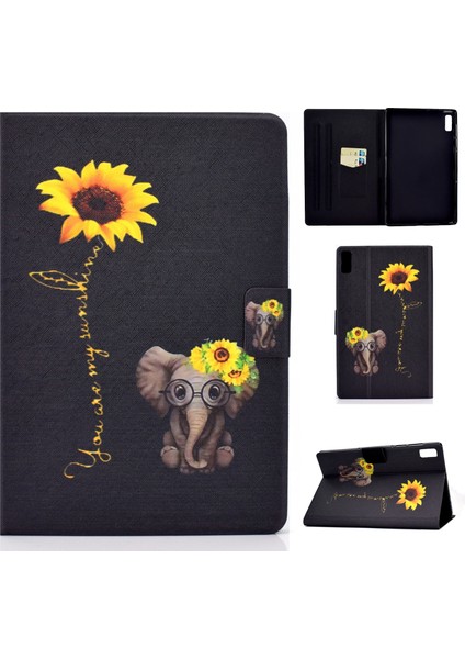 Lenovo Tab M9 Için Renkli Çizim Pu Tablet Kılıfı (Yurt Dışından)