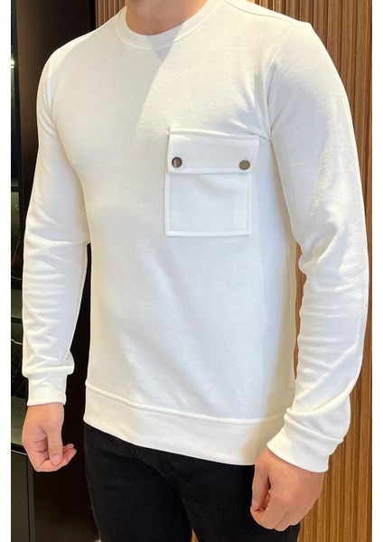 Bisiklet Yaka Cepli Erkek Sweatshirt fiyatları