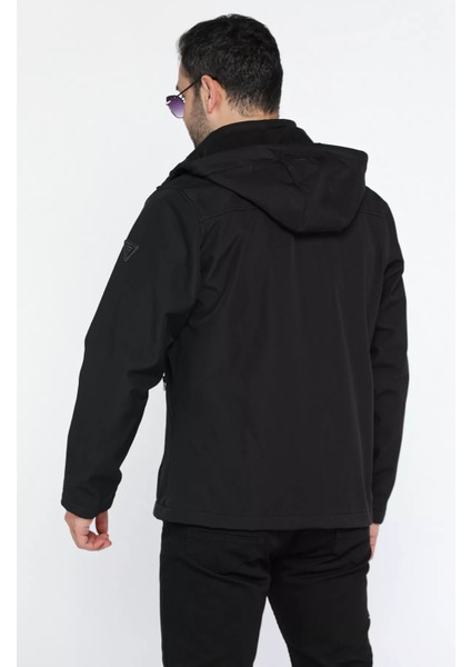 Erkek Kapüşonlu Softshell Mont