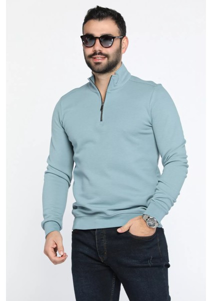 Yarım Fermuarlı Erkek Sweatshirt