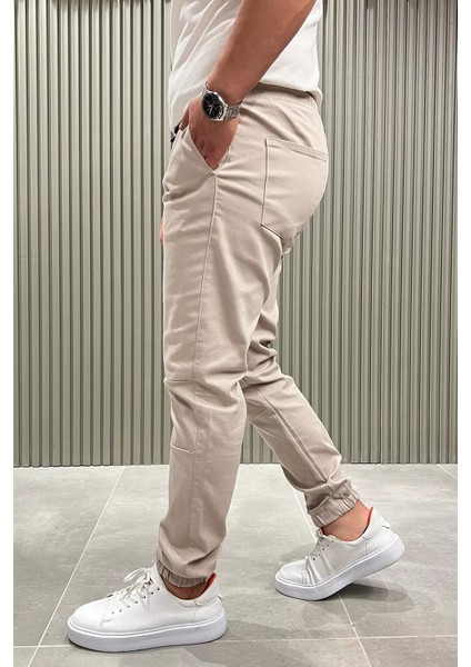 Bel Ve Paça Lastikli Bağcıklı Erkek Jogger Pantolon P-00013776