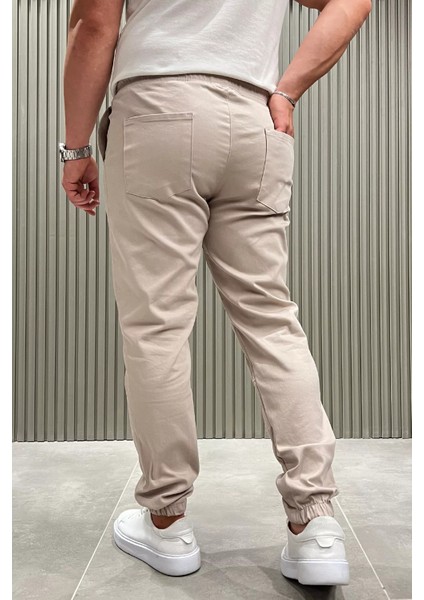 Bel Ve Paça Lastikli Bağcıklı Erkek Jogger Pantolon P-00013776