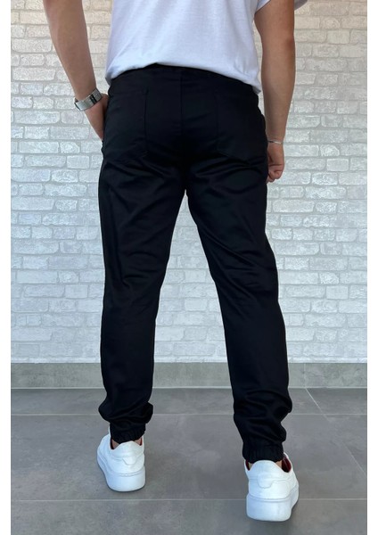Bel Ve Paça Lastikli Bağcıklı Erkek Jogger Pantolon P-00013776
