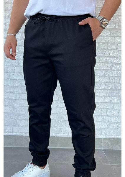 Bel Ve Paça Lastikli Bağcıklı Erkek Jogger Pantolon P-00013776