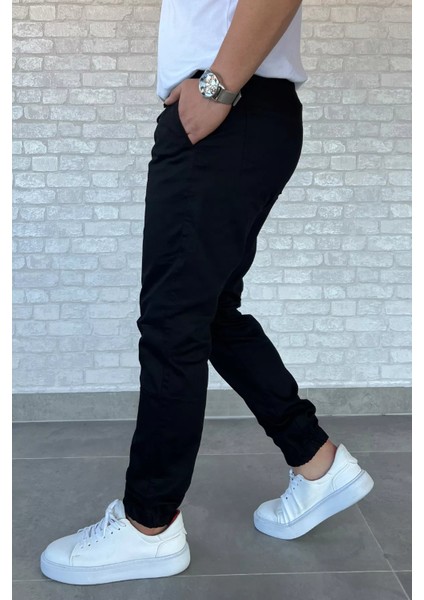 Bel Ve Paça Lastikli Bağcıklı Erkek Jogger Pantolon P-00013776