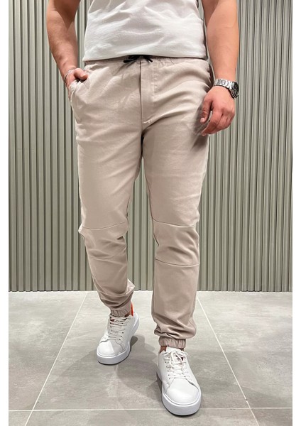 Bel Ve Paça Lastikli Bağcıklı Erkek Jogger Pantolon P-00013776