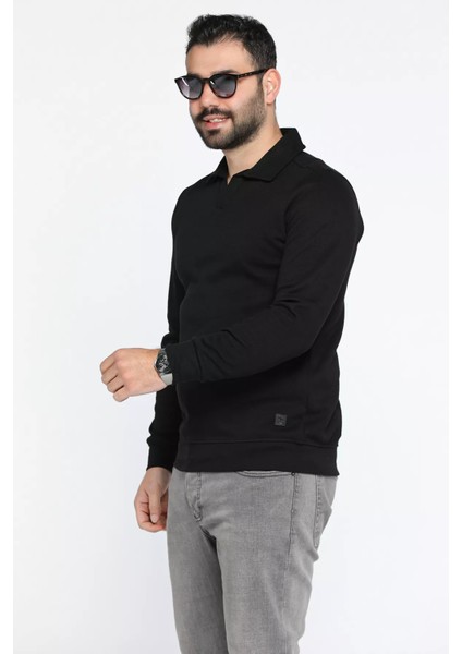 Polo Yaka Erkek Sweatshirt