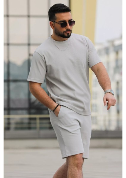 Bisiklet Yaka Jakarlı Oversıze Erkek Tişört modelleri