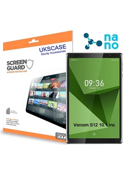 Vorcom S12 10.1 Inc Uyumlu Nano Cam Ekran Koruyucu