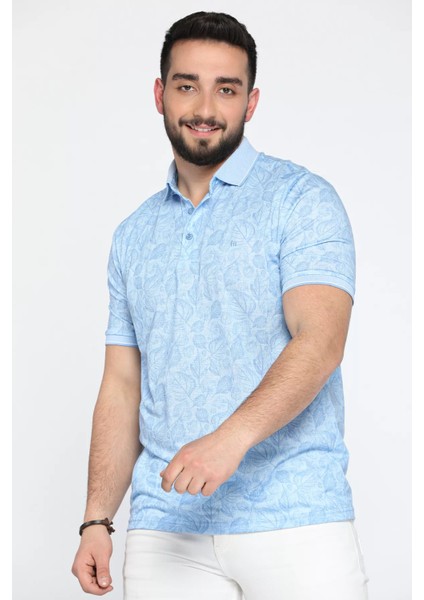 Dijital Baskı Polo Yaka Erkek Tişört