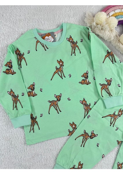 Bambi Desen Su Yeşili Kız Çocuk Pijama Takım fiyatları