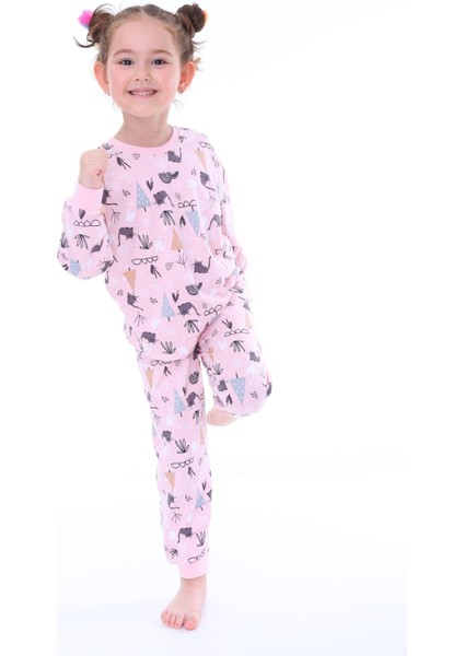 Kedili Çocuk Pijama Takımı