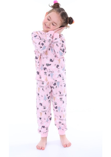 Kedili Çocuk Pijama Takımı