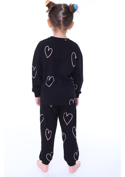 Kalp Desenli Çocuk Pijama Takımı modelleri