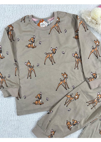 Bambi Desen Bej Kız Çocuk Pijama Takım fiyatları