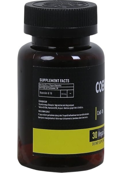 Coenzyme Q-10 100 Mg 30 Kapsül