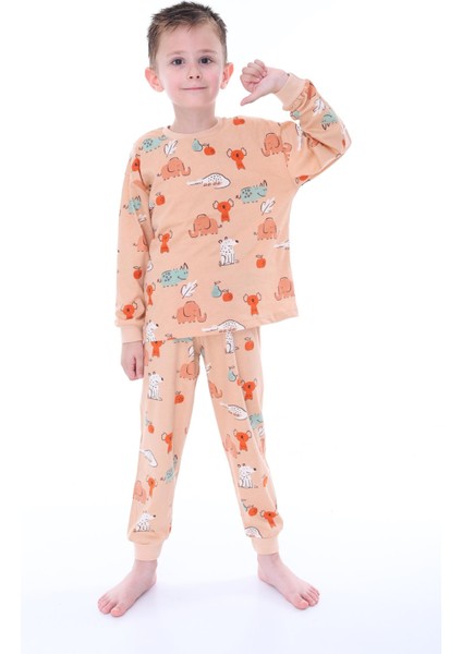 Hayvan Desenli Çocuk Pijama Takımı