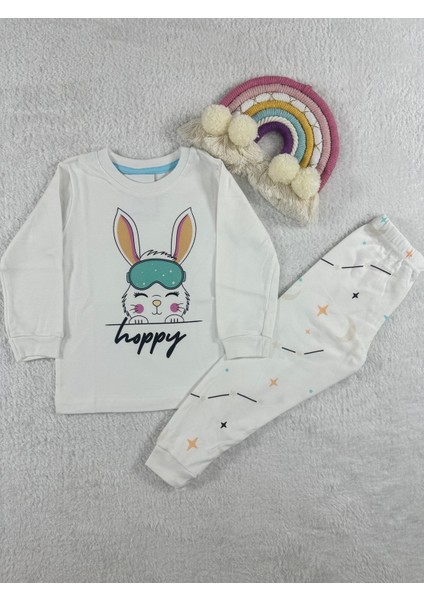 Tavşan Desen Beyaz Kız Çocuk Pijama Takım fiyatları