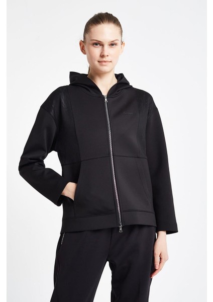 Kadın Fermuarlı Kapüşonlu Sweatshirt 24N-2126 24NTBL002126