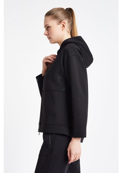 Kadın Fermuarlı Kapüşonlu Sweatshirt 24N-2126 24NTBL002126 fırsatları