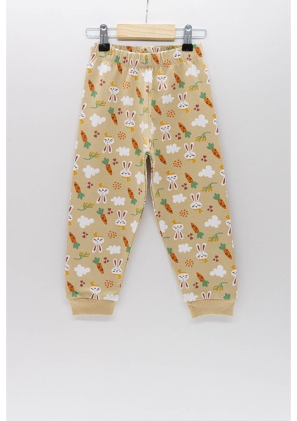 Tavşan Desen Iki Iplik Krem Kız Çocuk Pijama Takım modelleri