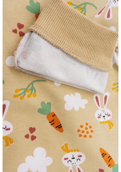 Tavşan Desen Iki Iplik Krem Kız Çocuk Pijama Takım fırsatları