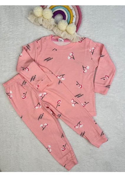 Kiraz Desen Kız Çocuk Pijama Takım