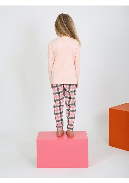 Kalp Desen Somon Kız Çocuk Pijama Takım