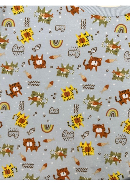 Hayvan Desen Iki Iplik Mavi Erkek Çocuk Pijama Takım fiyatları