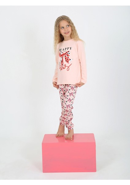 Minykids Kurdale Desen Somon Kız Çocuk Pijama Takım