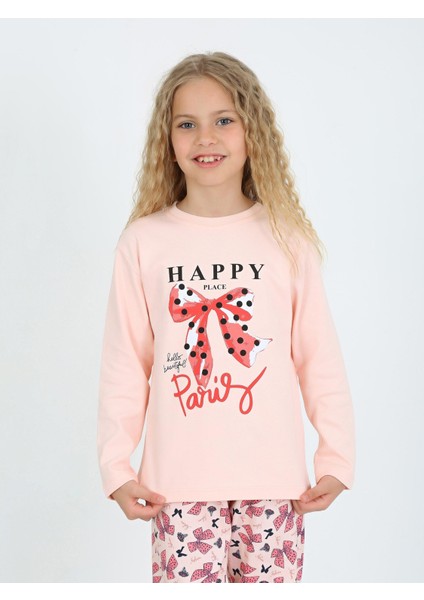 Minykids Kurdale Desen Somon Kız Çocuk Pijama Takım modelleri