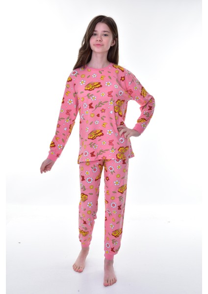 Kelebek Çiçek Çocuk Pijama Takımı