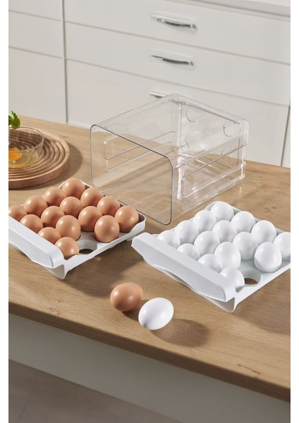 32 Bölmeli Plastik Yumurtalık Buzdolabı Düzenleyici Yumurta Saklama Çekmecesi fırsatları
