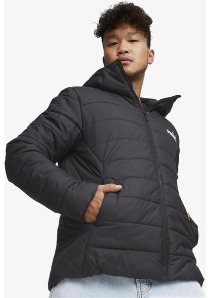 Essential Hooded Padded Erkek Siyah Günlük Stil MONT 84893801 modelleri