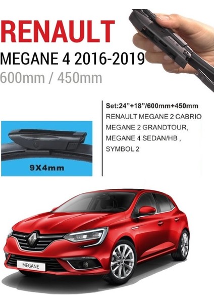 Renault Megane 4 Ön Cam Muz Silecek Takımı (2016-2024)
