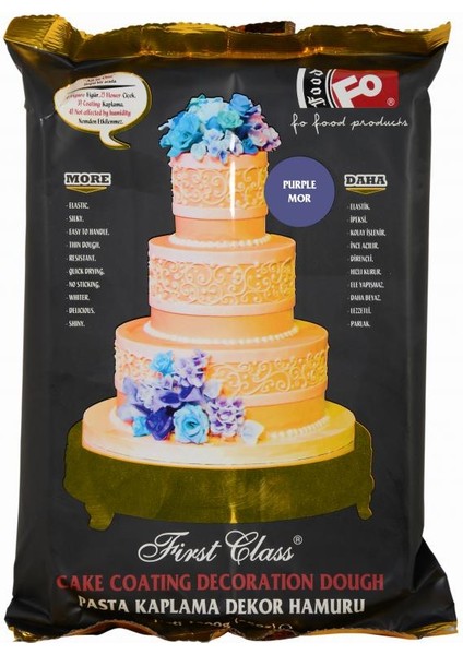 Mor First Class Kaplama Dekor Şeker Hamuru 1 kg Yeni