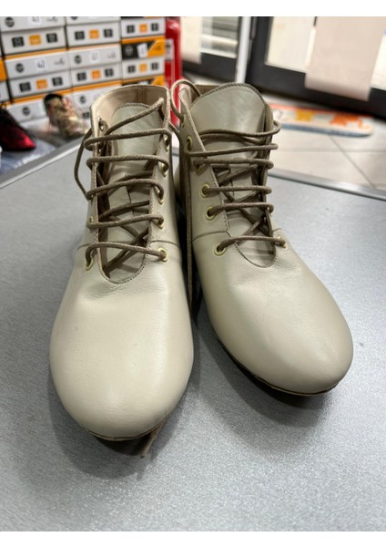 Krem Rengi Deri Tango-Salsa-Swing-Solo- Cazz Dans Botu fiyatları