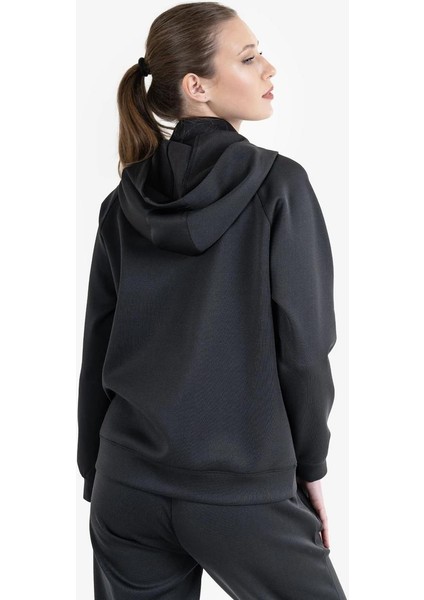 Kadın Fermuarlı Kapüşonlu Sweatshirt 24B-2126-23N 24BTBS002126