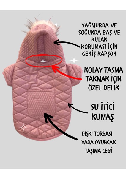 Pink Comfie Köpek Montu Köpek Ceketi Köpek Dış Giyim