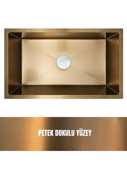 70X40 Gold Petek Dokulu Çelik Mutfak Eviyesi 304 Paslanmaz Çelik 1mm