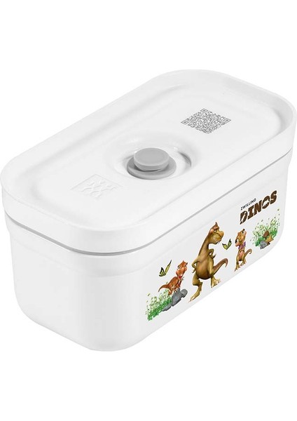 Fresh & Save Dinos Vakumlu Yemek Taşıma Kabı S 0,50 L Beyaz-Gri