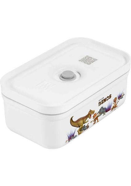 Fresh & Save Dinos Vakumlu Yemek Taşıma Kabı M 0,85 L Beyaz-Gri