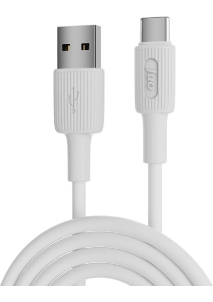 12W Usb-A To Type-C Silikon Hızlı Şarj ve Data Kablosu Beyaz 2 Metre